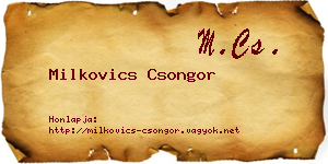 Milkovics Csongor névjegykártya